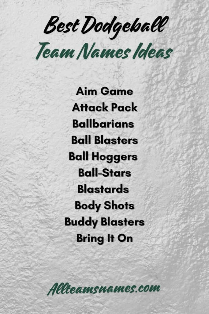 Best Dodgeball Team Names