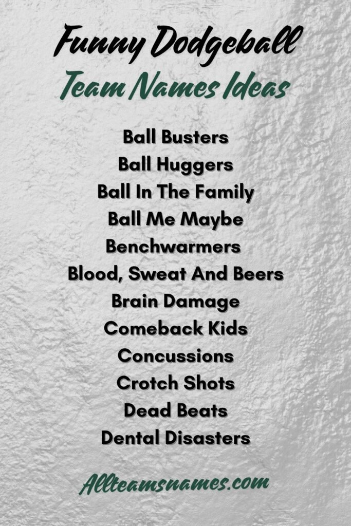 Funny Dodgeball Team Names