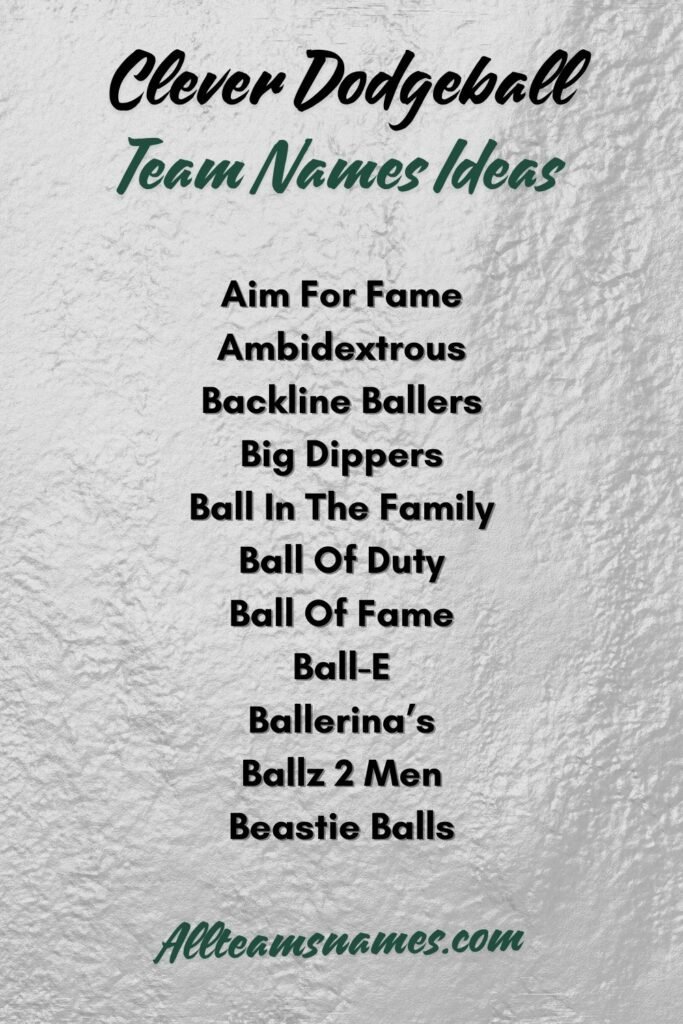 Clever Dodgeball Team Names