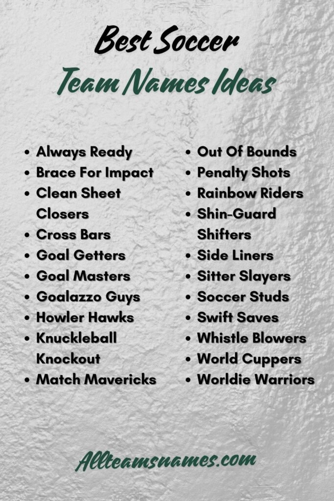 Best Soccer Team Names