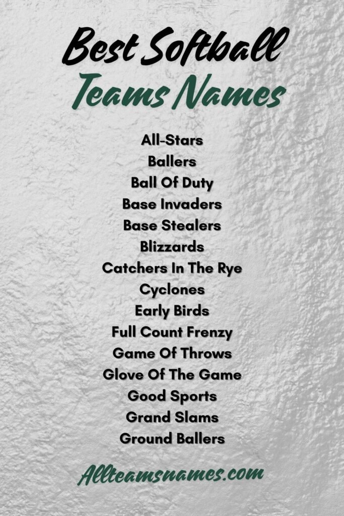 150+ Best Softball Team Names