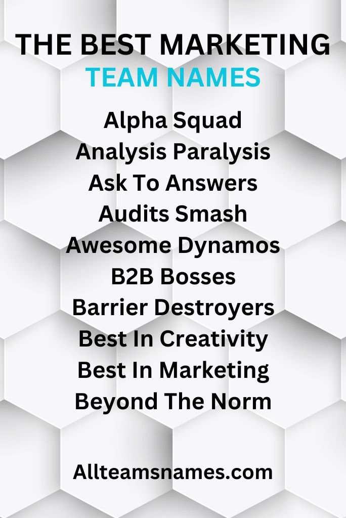 The Best Marketing Team Names