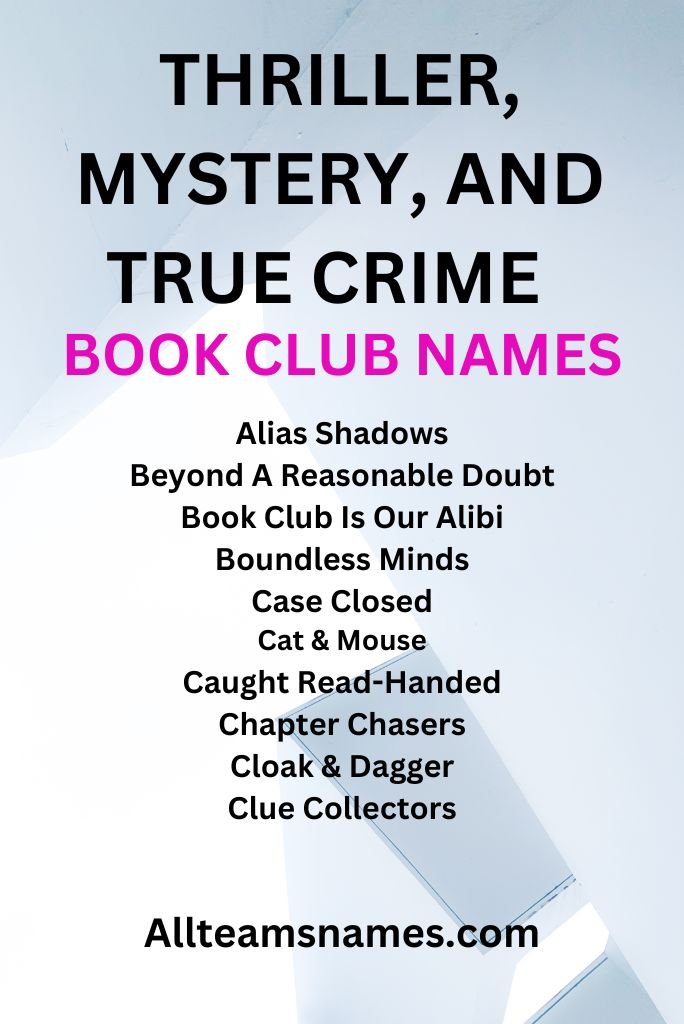 Thriller, Mystery, and True Crime Book Club Names