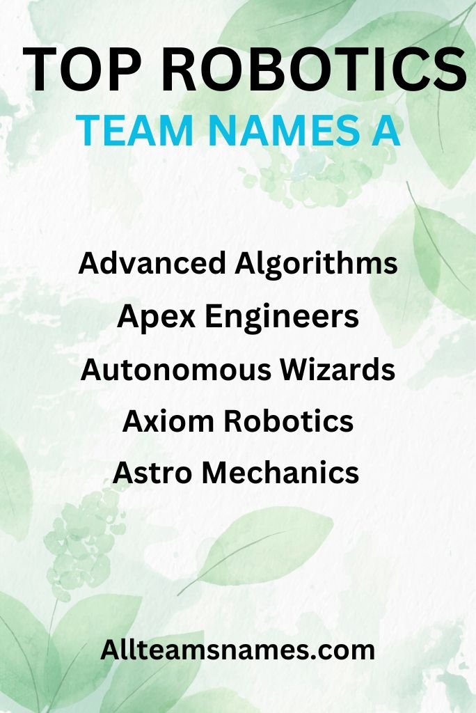 Top Robotics Team Names Engineered for Success