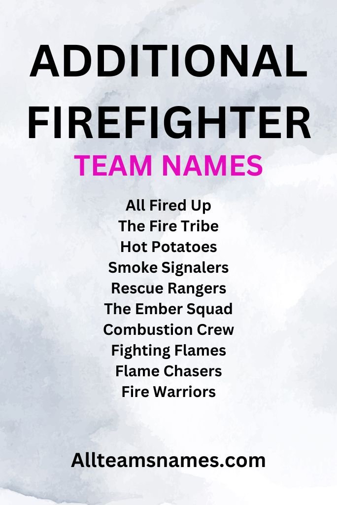 Firefighter Team Names