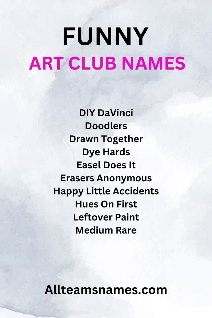 Funny Art Club Names