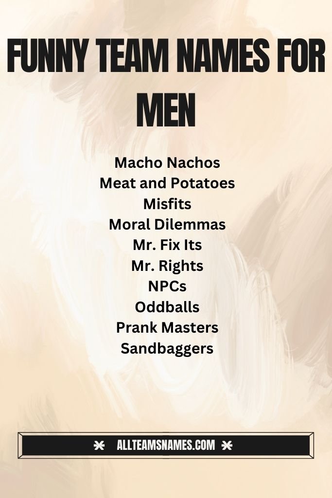 Funny Team Names for Men