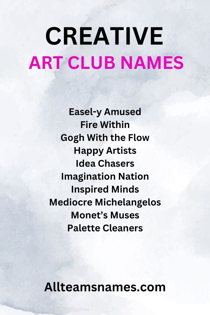 Creative Art Team Names