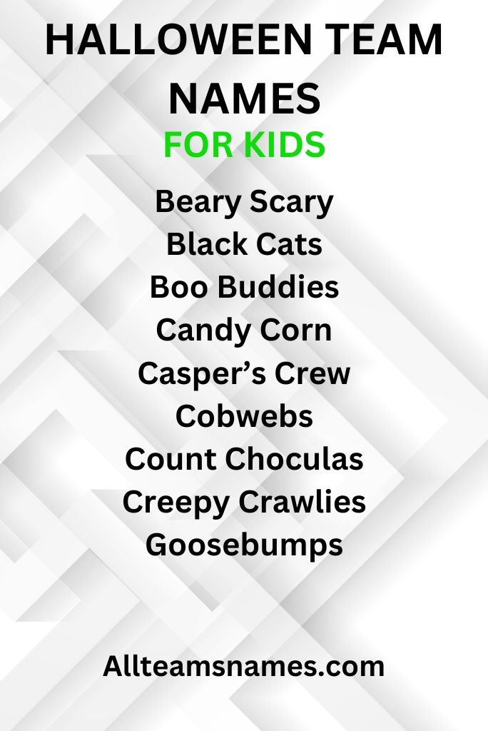 Halloween Team Names for Kids