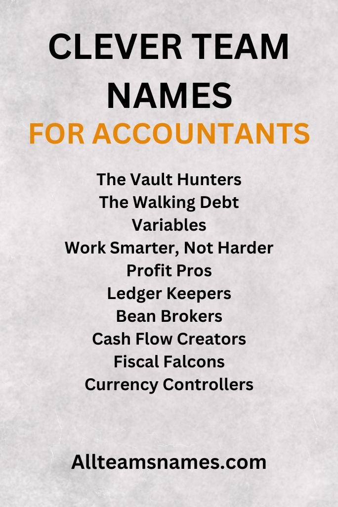 Clever Team Names For Accountants