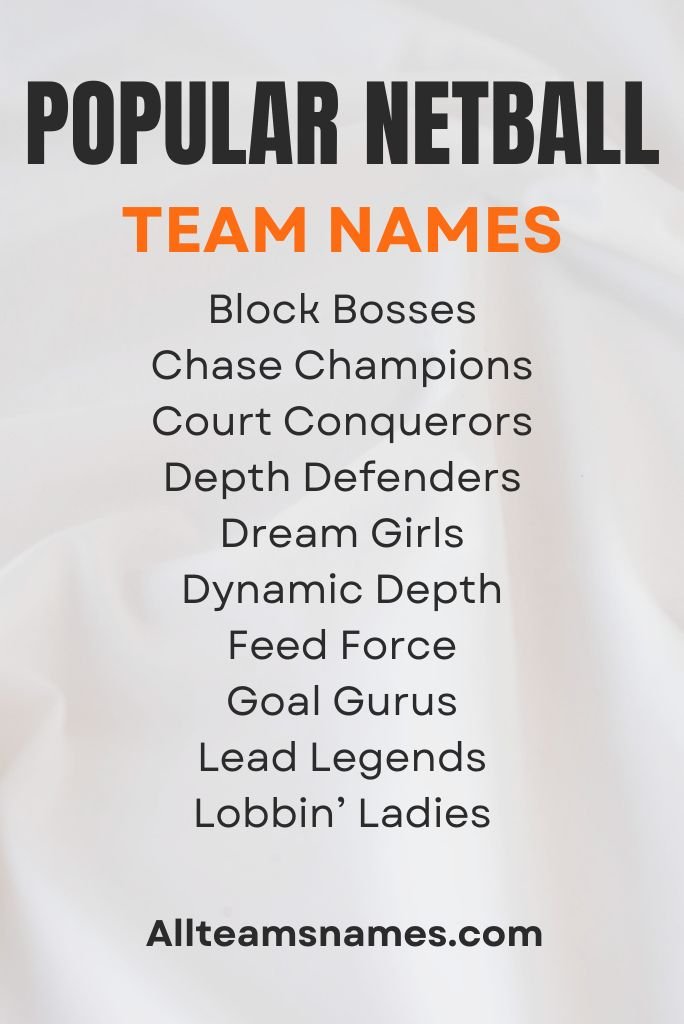 Popular Netball Team Names