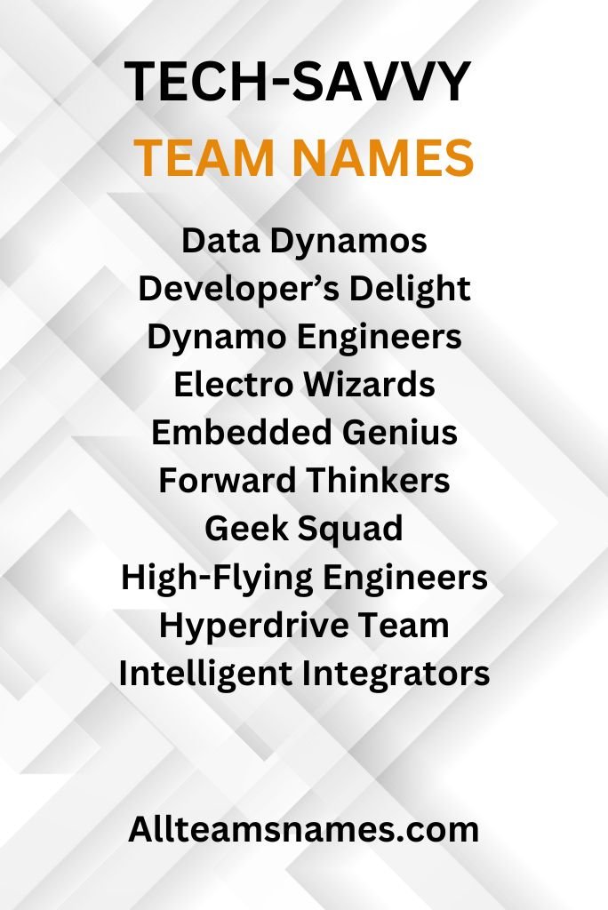 Tech-Savvy Team Names