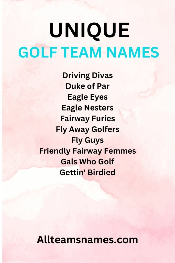 Unique Golf Team Names