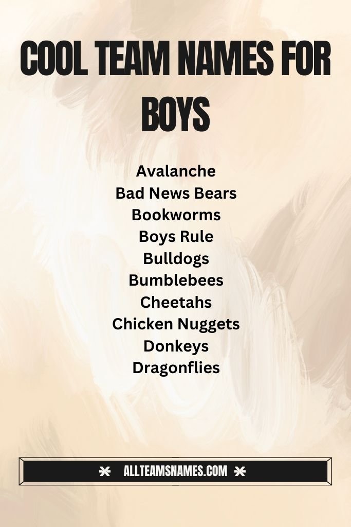 Cool Team Names for Boys