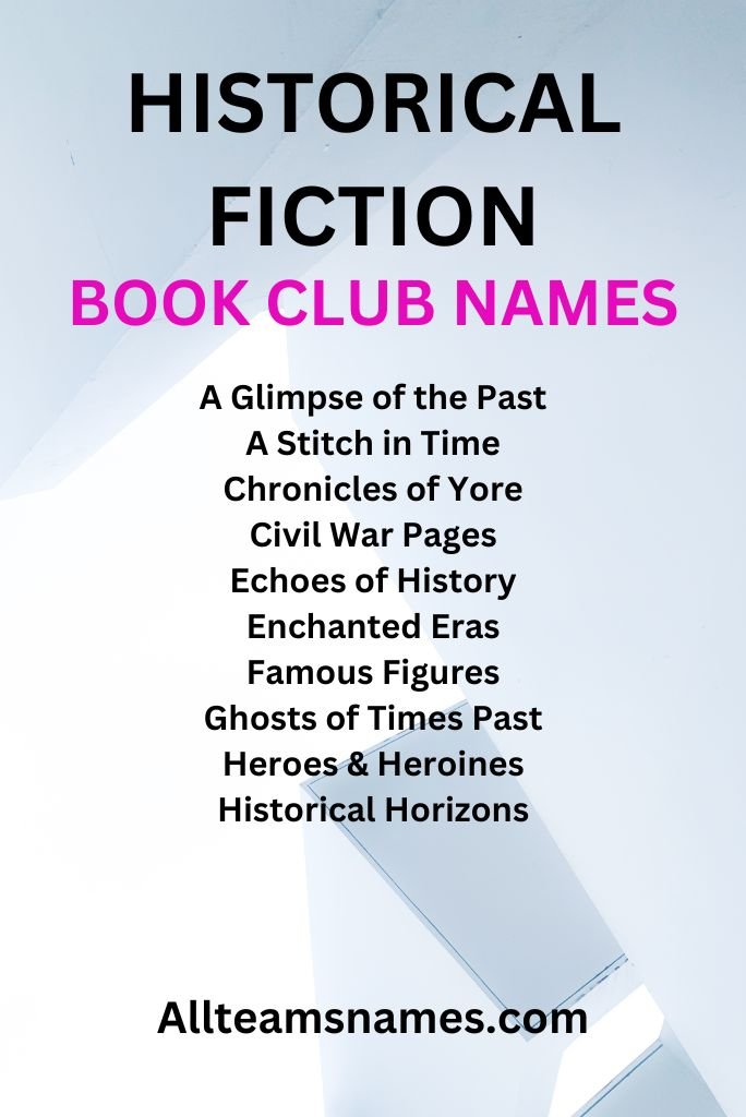 Historical Fiction Book Club Names