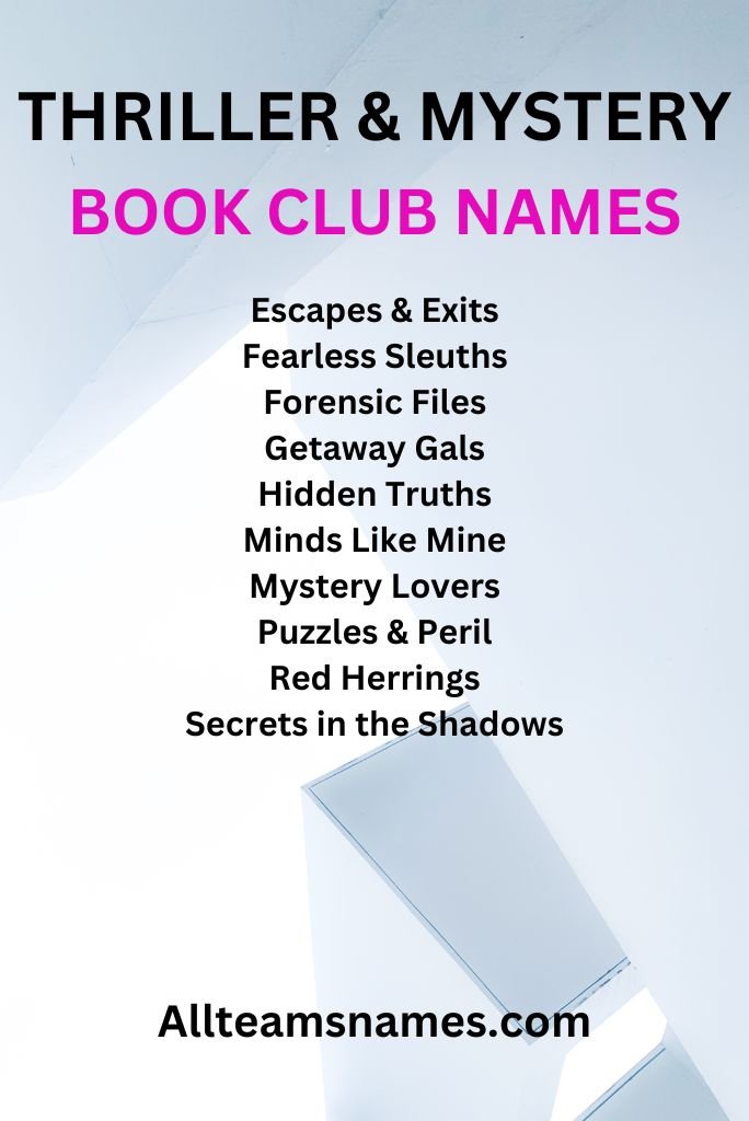 Thriller & Mystery Book Club Names