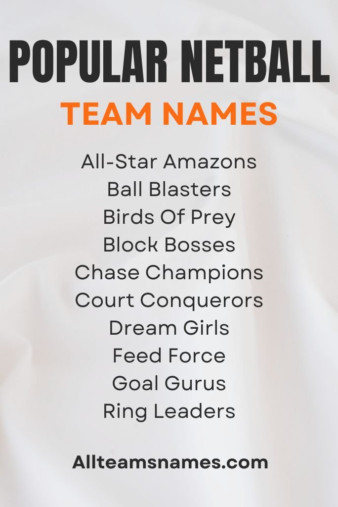 Popular Netball Team Names