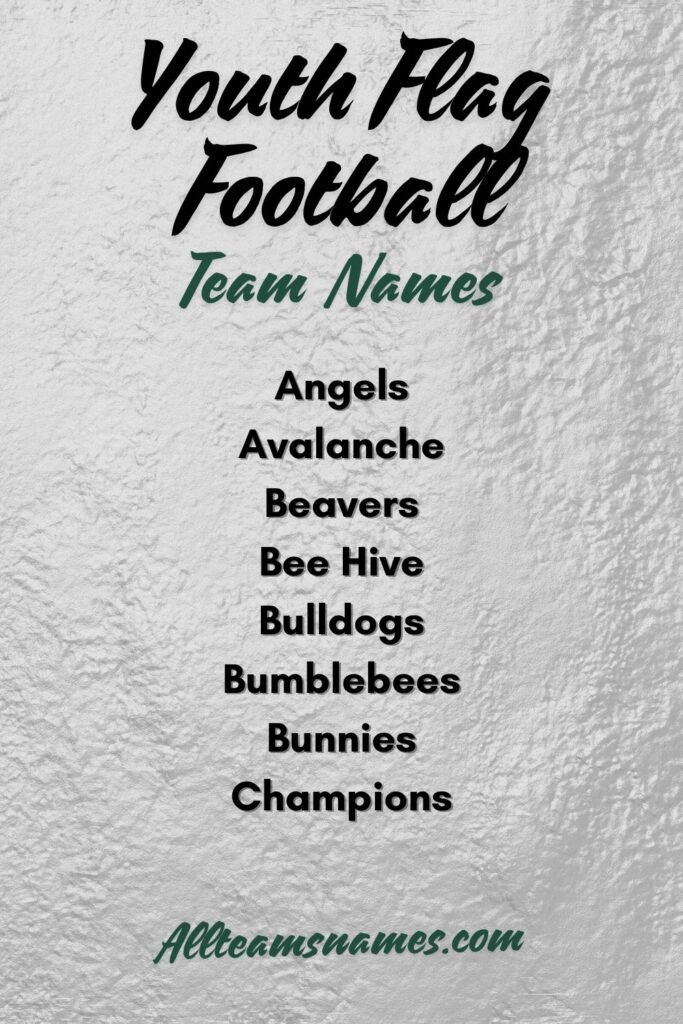 Youth Flag Football Team Names