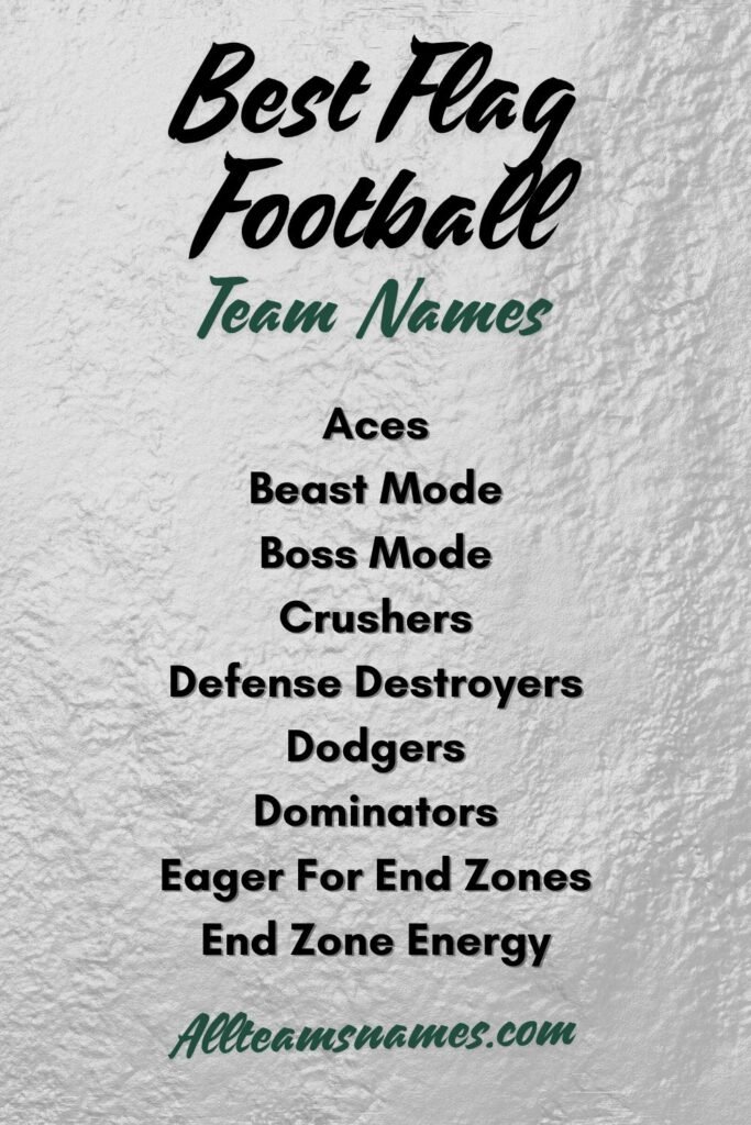 Best Flag Football Team Names