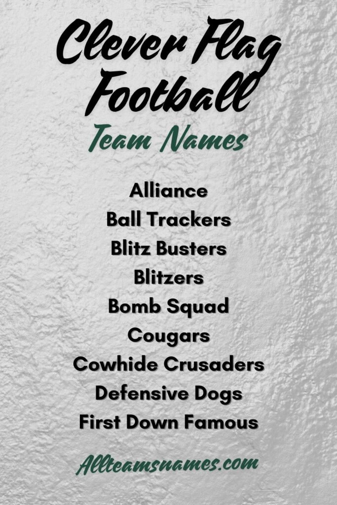 Clever Flag Football Names