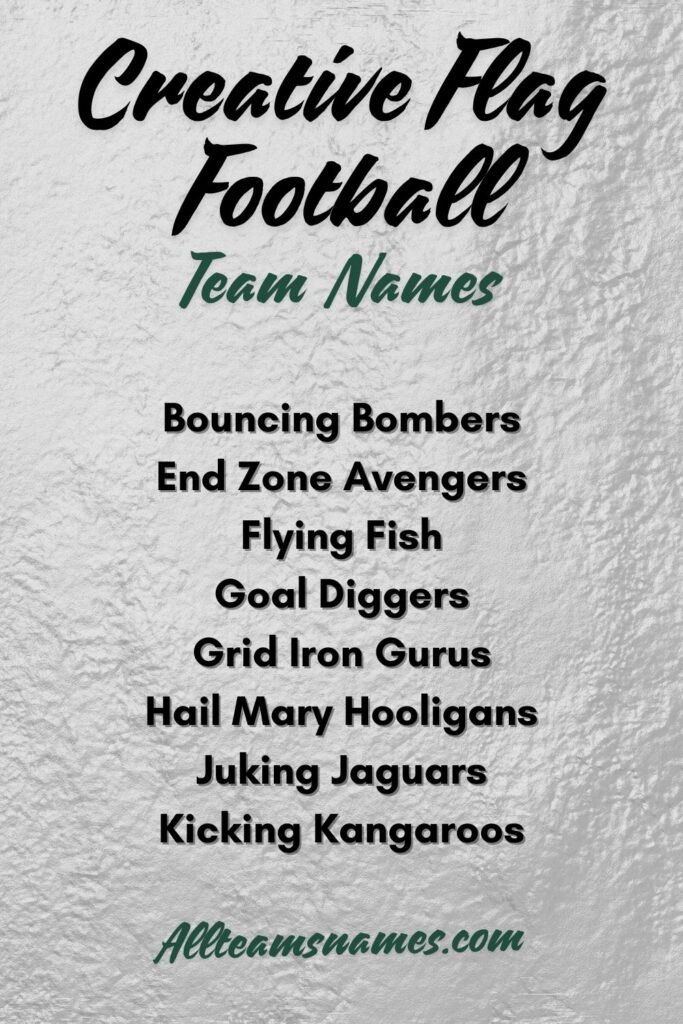 More Creative Flag Football Team Names