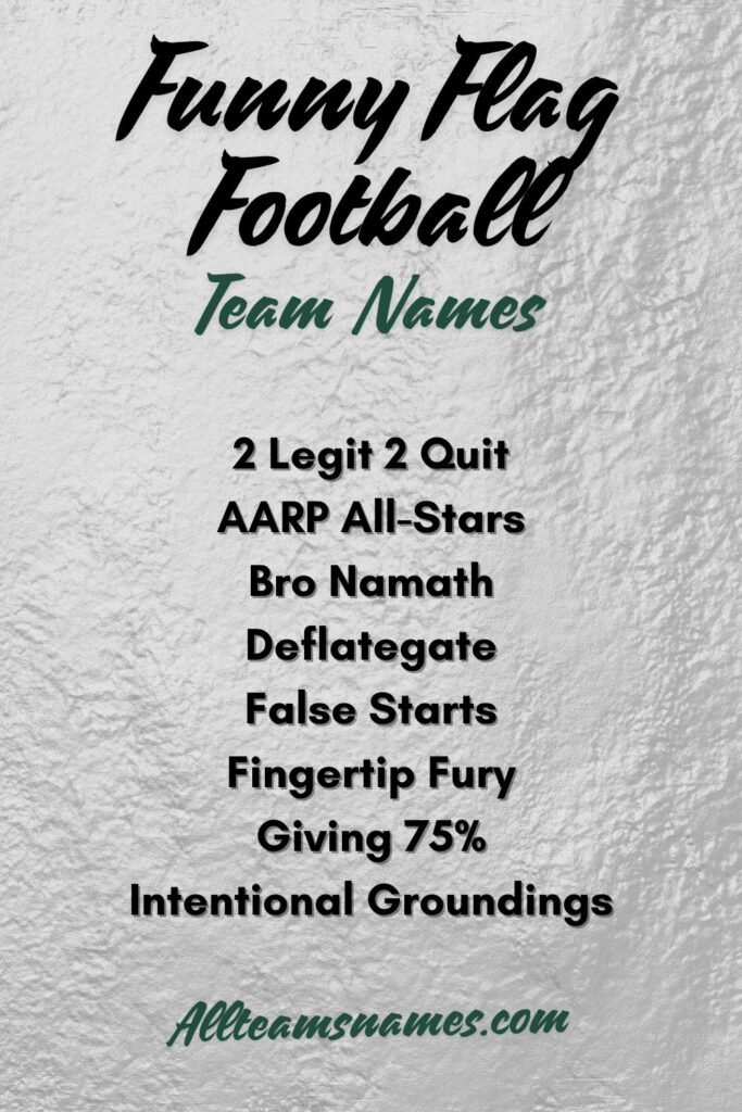 Funny Flag Football Names