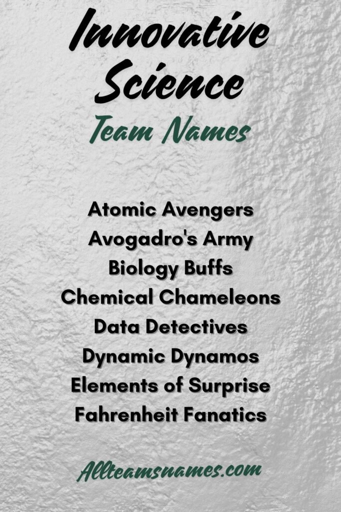 Innovative Science Group Names