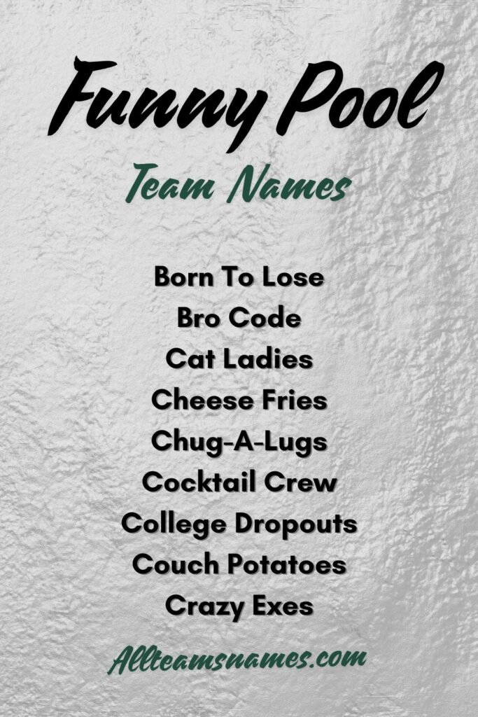 Funny Pool Team Names