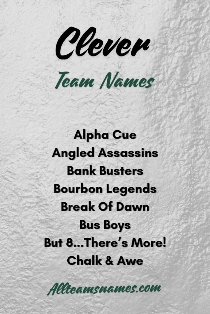 Clever Names For Pool Teams