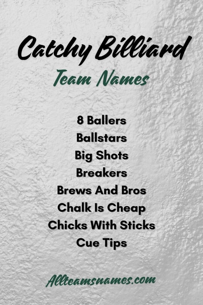 Catchy Billiard Team Names