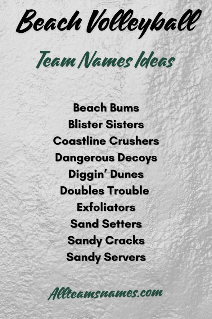 Beach Volleyball Team Names