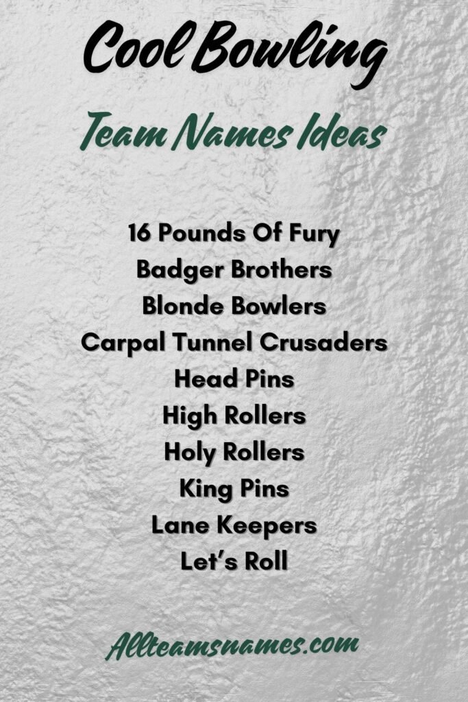 Cool Bowling Team Names