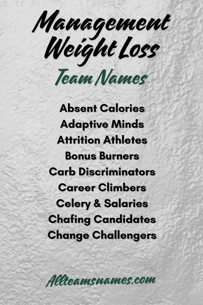 HR and Talent Management Weight Loss Team Names