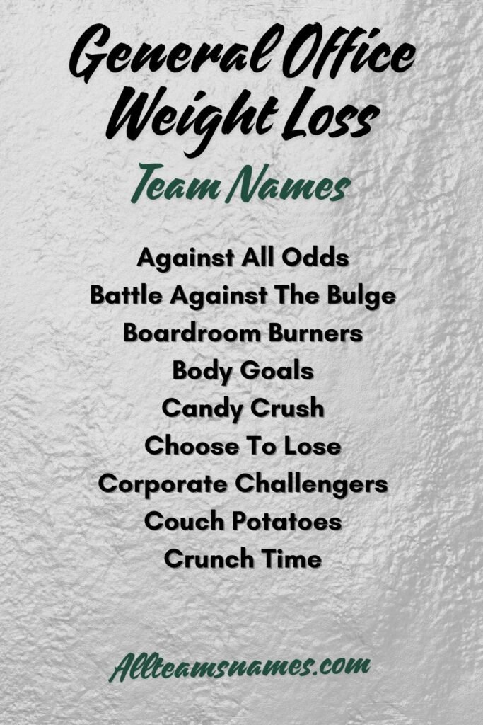 General Office Weight Loss Team Names