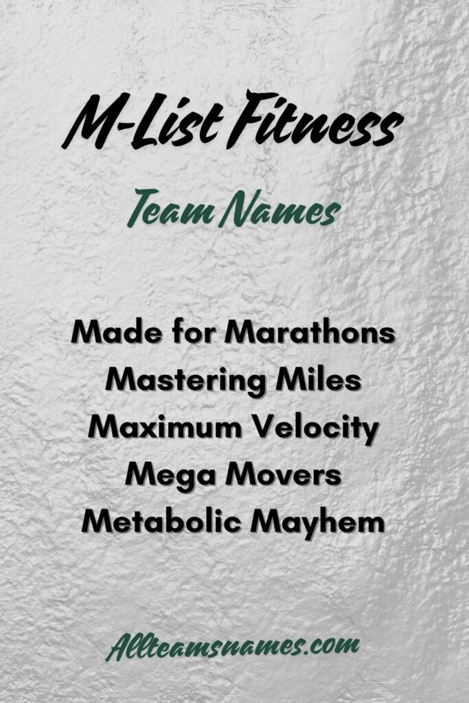 M-List Fitness Team Names