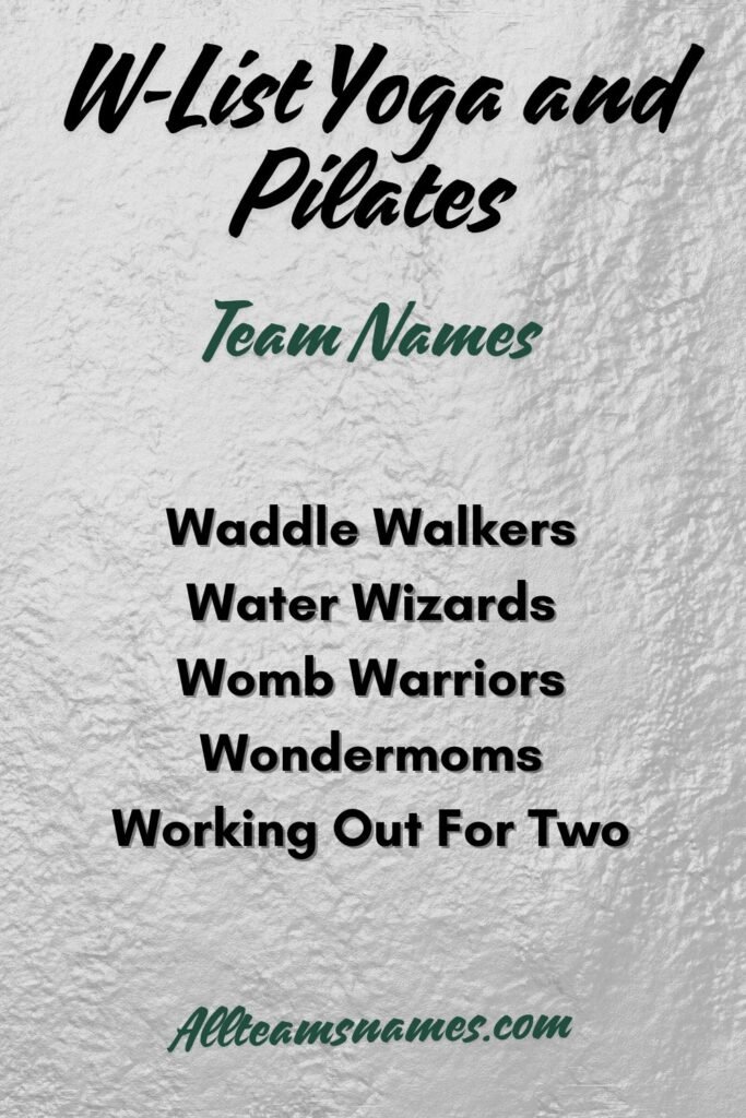 W-List Yoga and Pilates Group Names