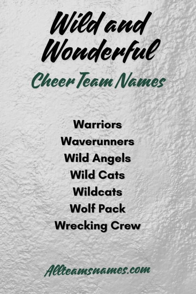 Wild and Wonderful Names cheer names