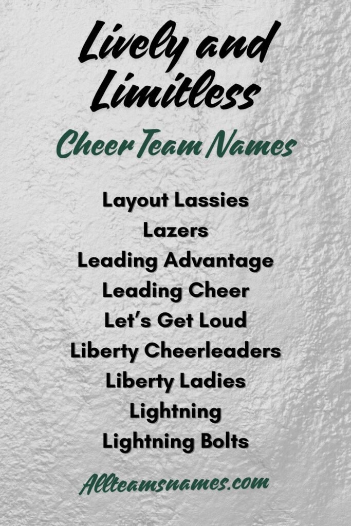  Lively and Limitless Names cheer names