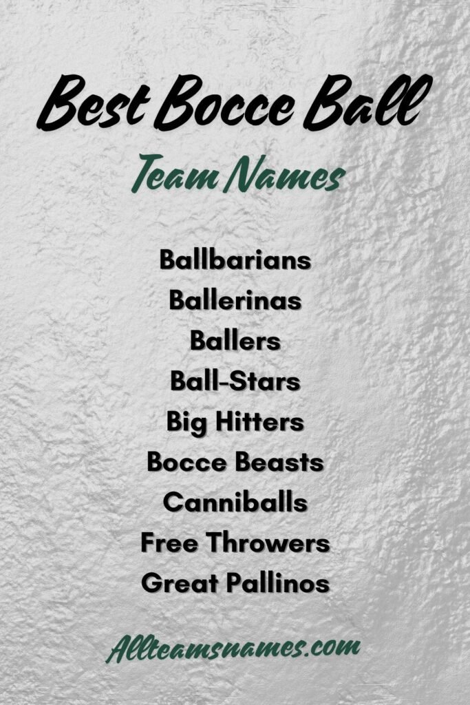 Best Bocce Ball Team Names