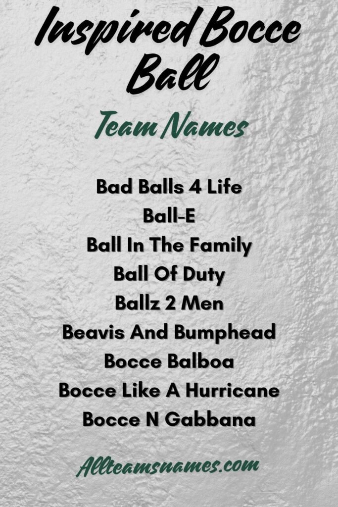 Pop Culture-Inspired Bocce Ball Team Names