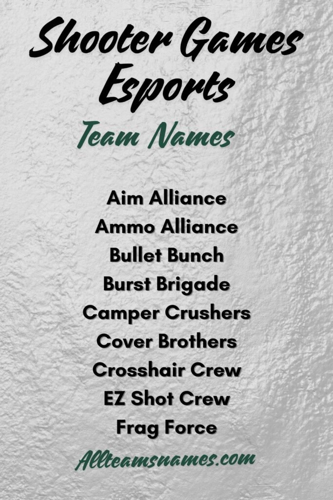 First-Person Shooter Esports Team Names