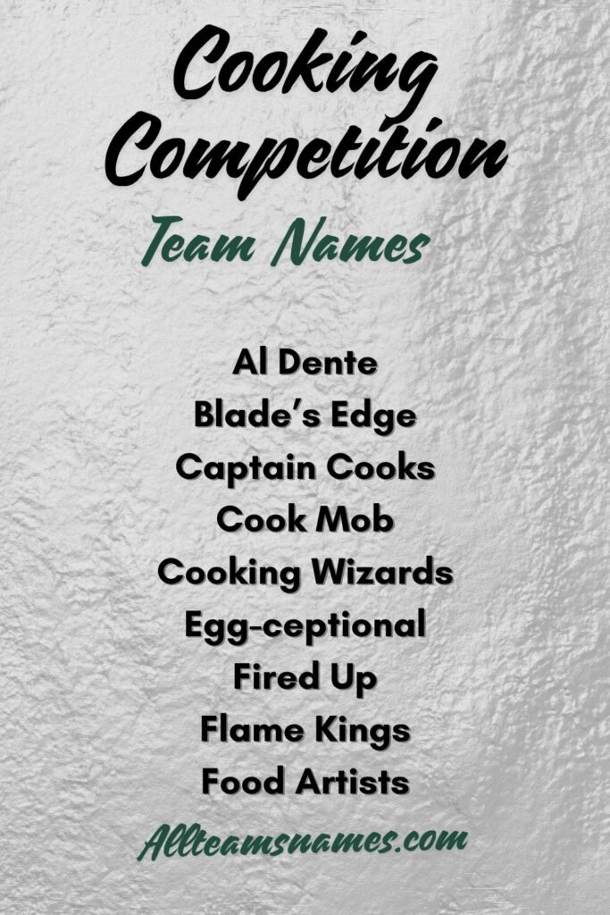 Team Names for a Cooking Competition