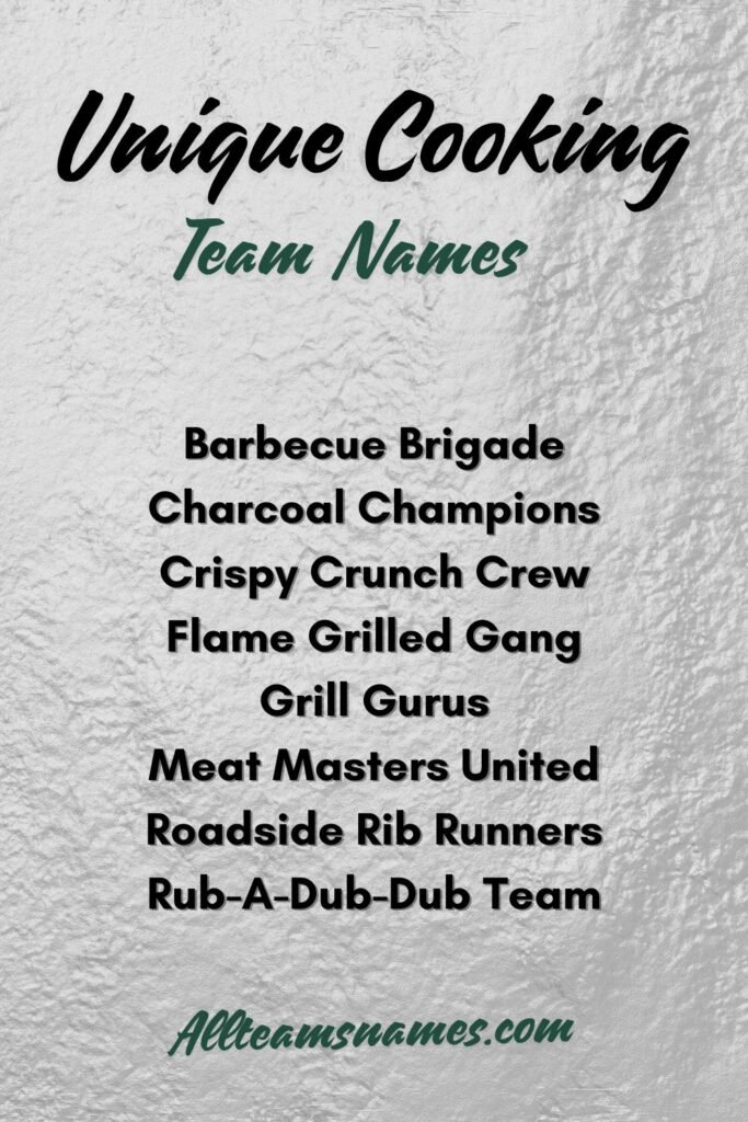 Unique Names for BBQ Teams