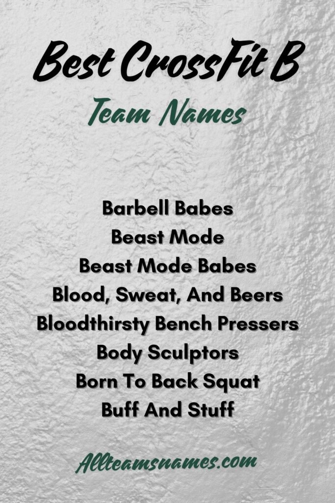 Best CrossFit Team Names