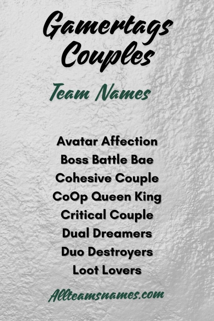 Gamertags For Couples Names