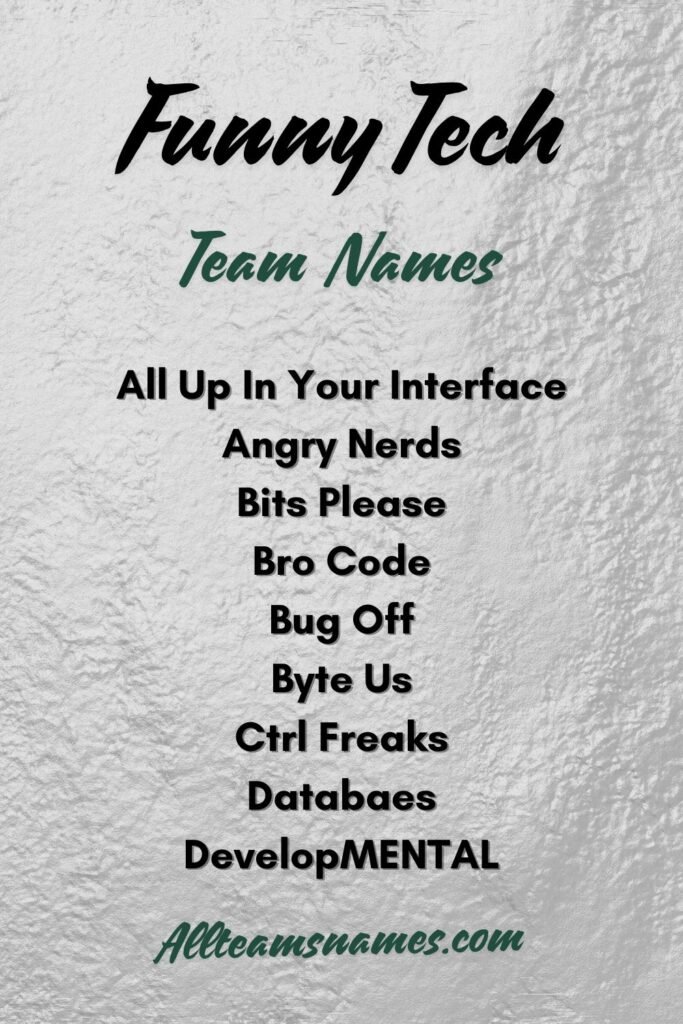 Funny Tech Team Names