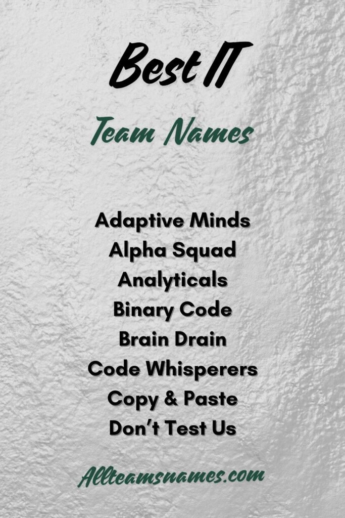 The Best IT Team Names