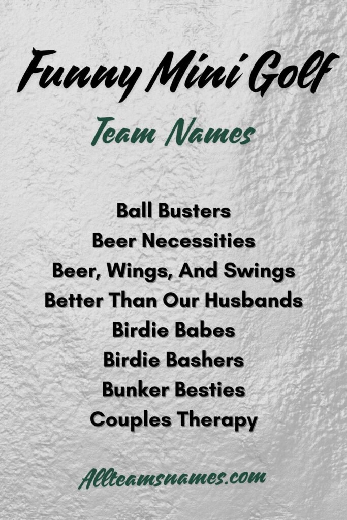 Funny Mini Golf Team Names