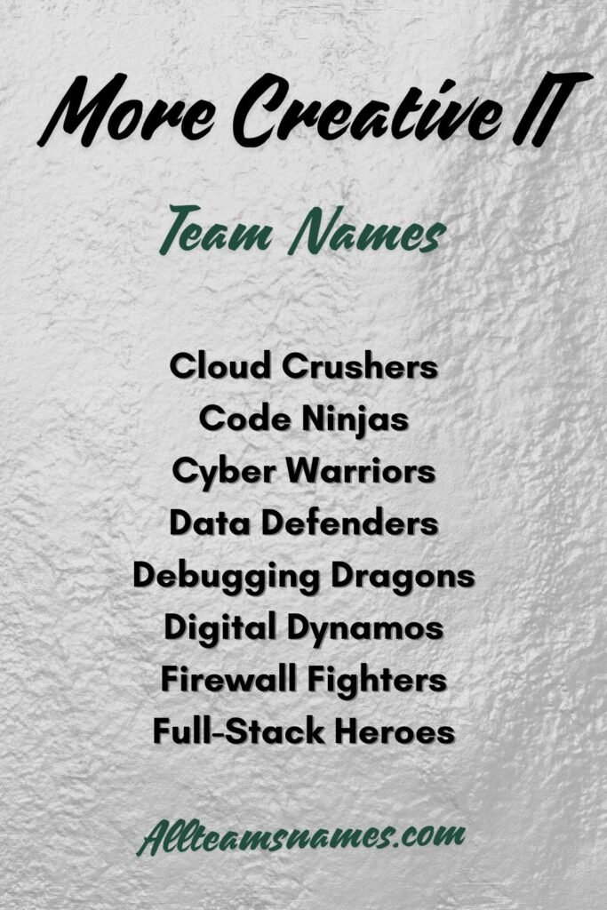 More Creative IT Team Names