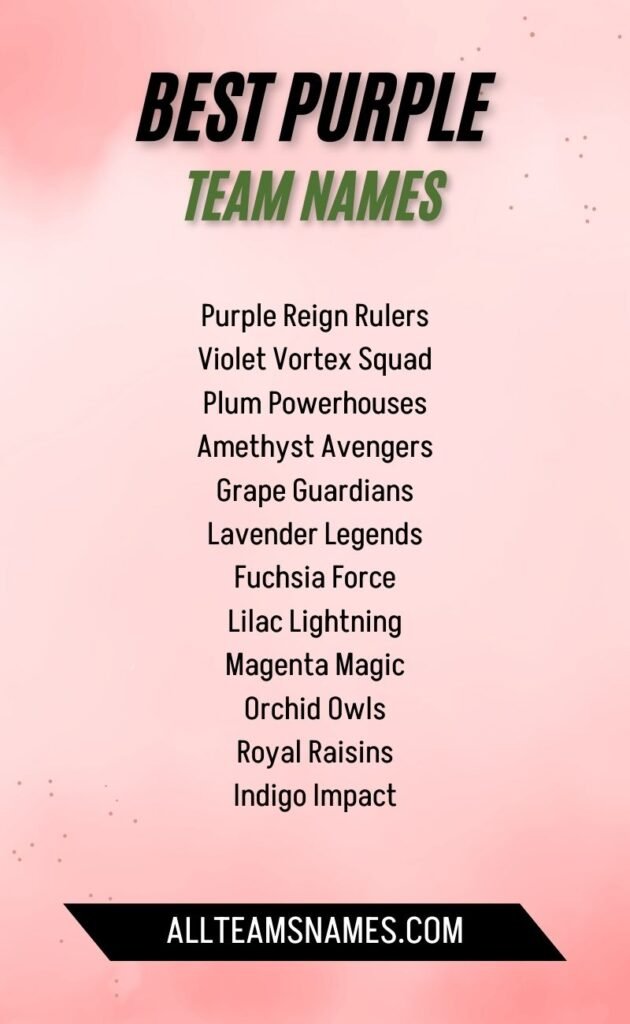 Best Purple Team Names